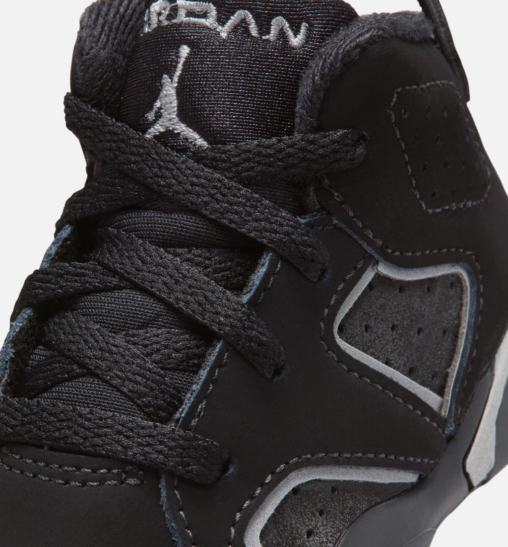 Air Jordan 6 'Cap & Gown' - Infant/Toddler Lifestyle Sneaker (Black/Reflective Silver/Black)