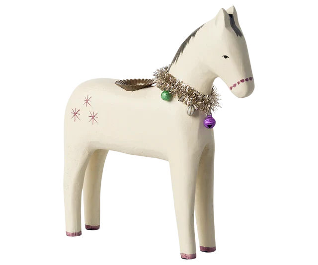 Wooden candle holder, Large horse