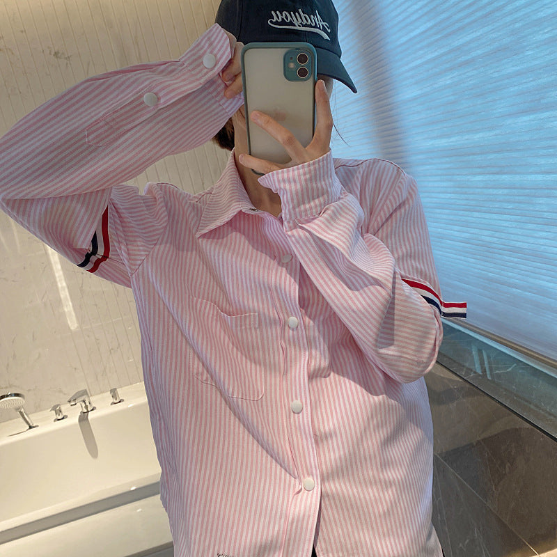 Thom Browne Women's Pink Striped Shirt