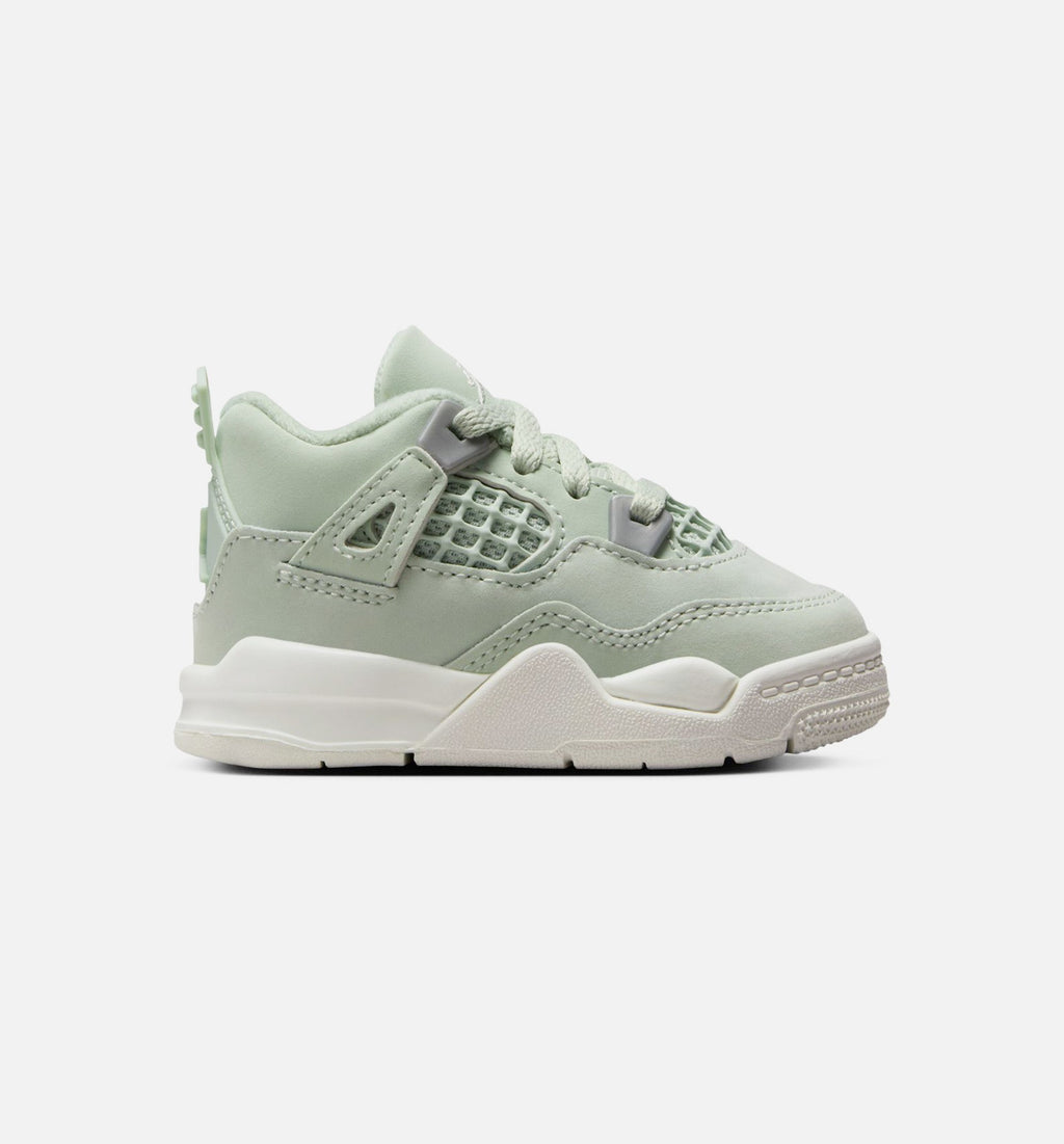 Air Jordan 4 Retro "Abundance" Infant/Toddler Shoe – Seafoam/Sail/Metallic Silver