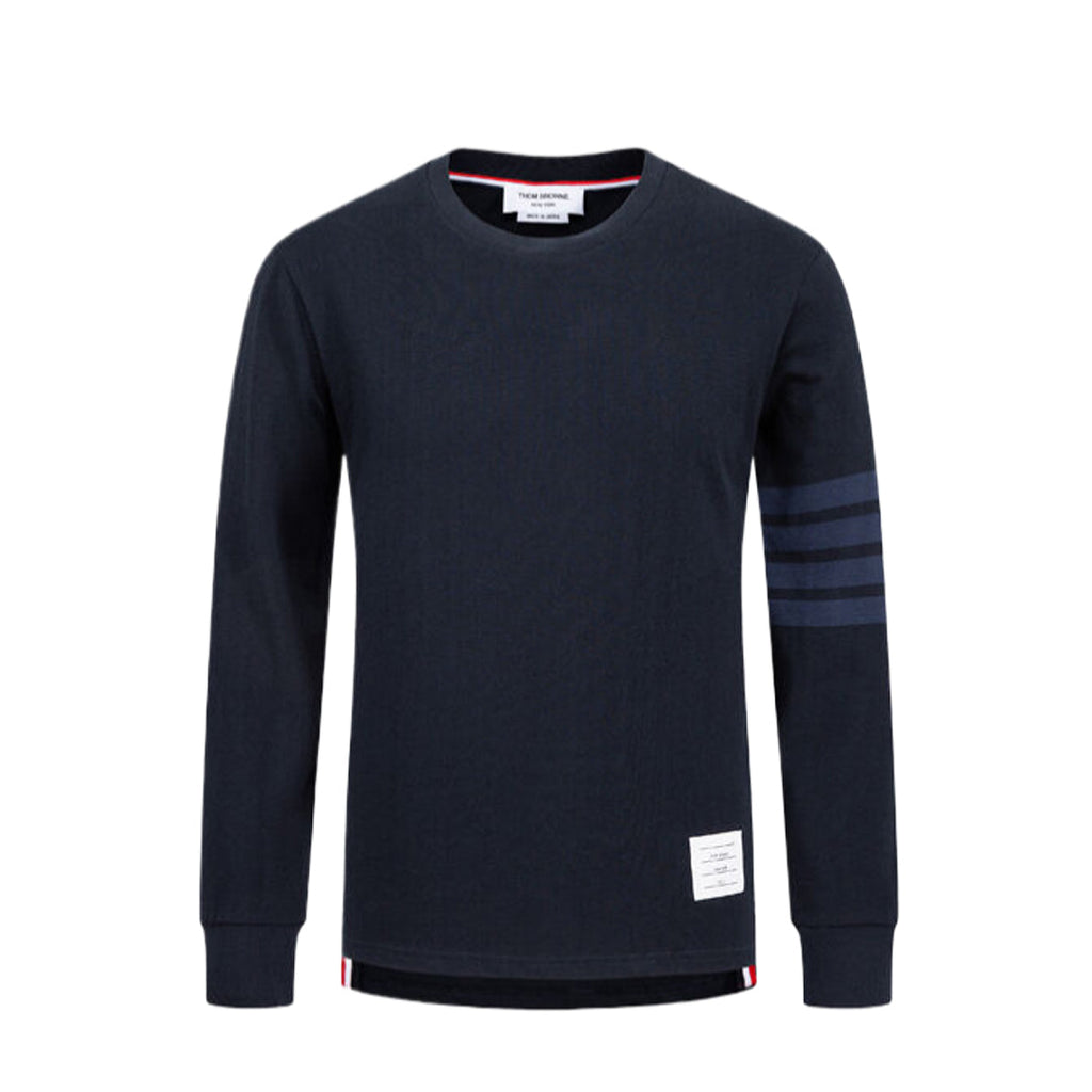 4 - Bar Puppy Embroidered Long Sleeve T - Shirt - Premium Cotton Tee | Thom Browne