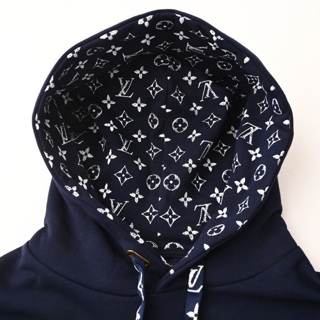 Monogram Contrast Drawstring Pullover Hoodie