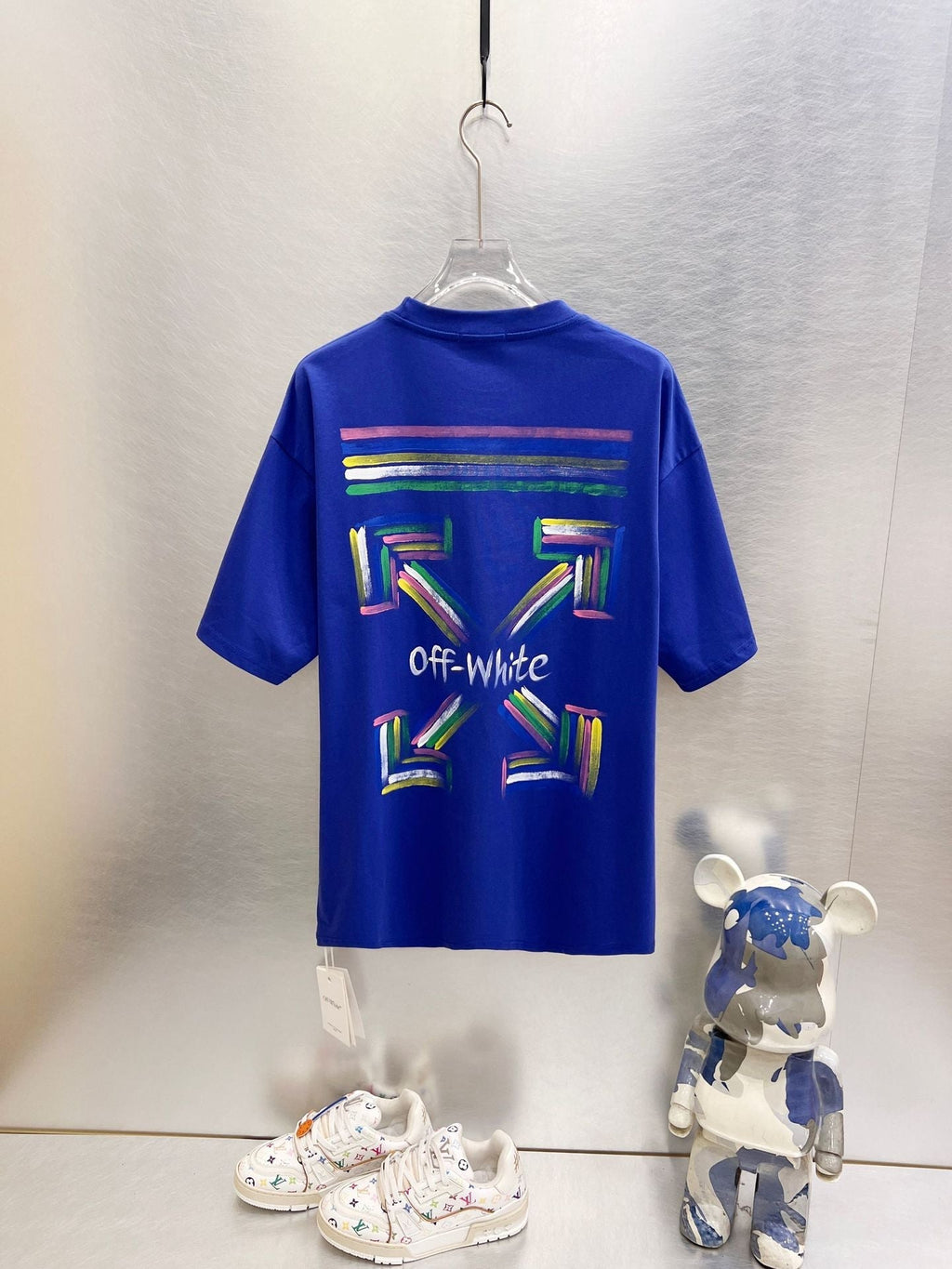 Off-White Brush Arrow Skate T-Shirt — White / Black / Blue