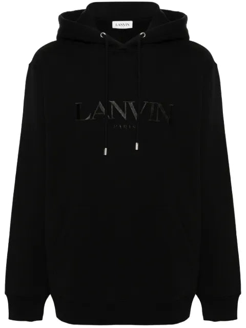 Lanvin embroidered-logo cotton hoodie