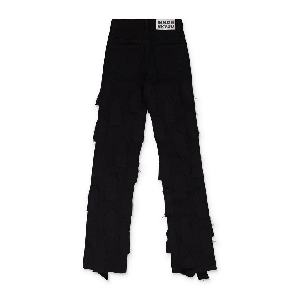 BLACK FLYAWAY STRAIGHT-FIT JEANS