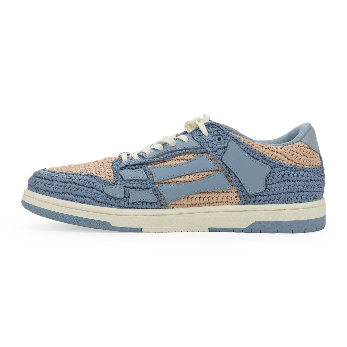 Beige/Blue Raffia Skel Top Low