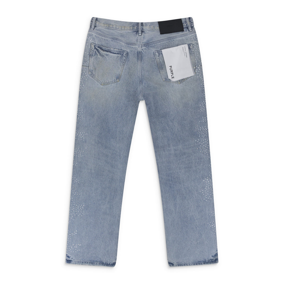 Light Indigo Sandstone Camo Hotfix Straight Jeans