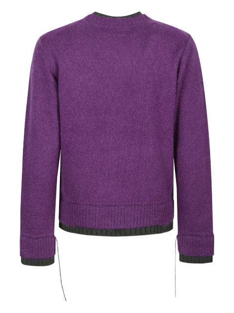 sacai double-layered ribbed sweater