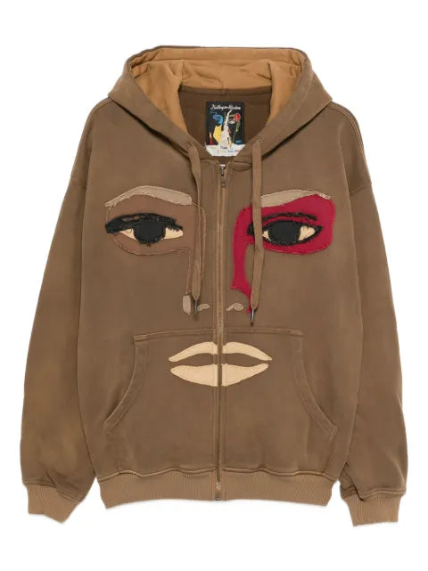 KidSuper face-appliqué zip-up hoodie