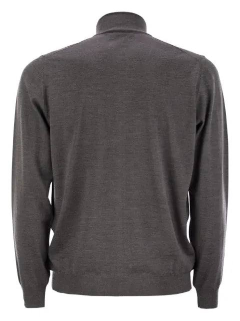 Fedeli open knitted zip cardigan