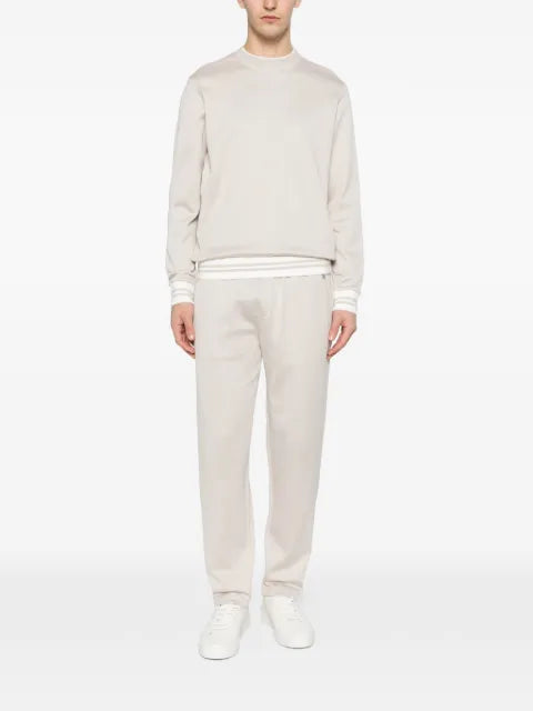 Eleventy striped-trim sweatshirt