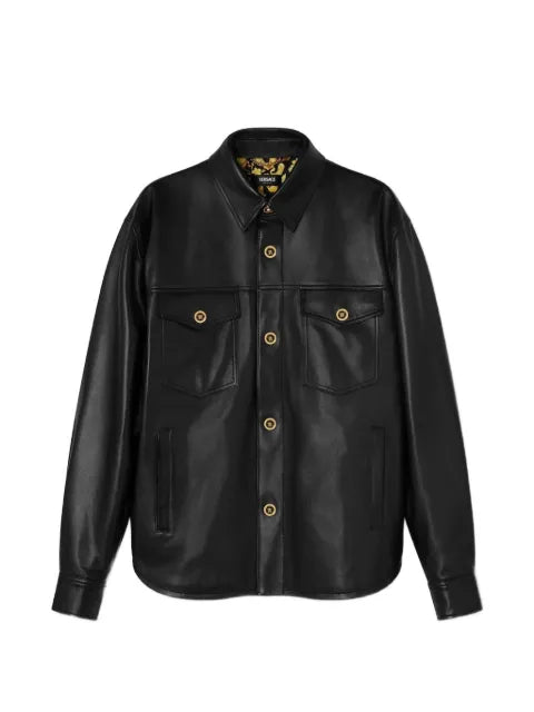 Versace leather shirt jacket