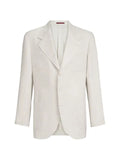Brunello Cucinelli linen micro chevron unlined blazer