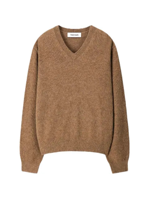 TONYWACK Shaggy Dog V-neck knitted sweater