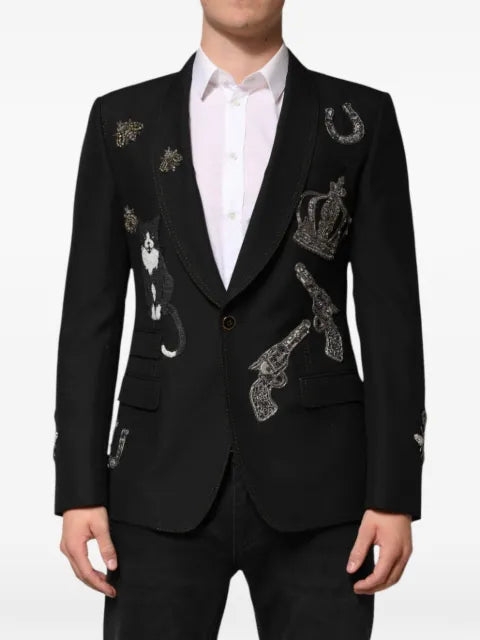 Dolce & Gabbana embellished shawl-lapel blazer