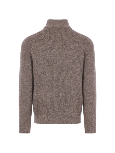 Brunello Cucinelli cashmere and silk high-neck cardigan with zipper