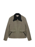 Marni taupe tweed jacket with sculptural collar
