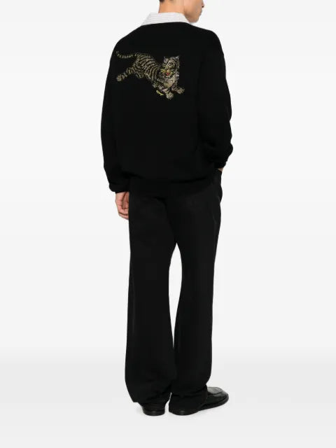 Kenzo beaded tiger-motif cardigan