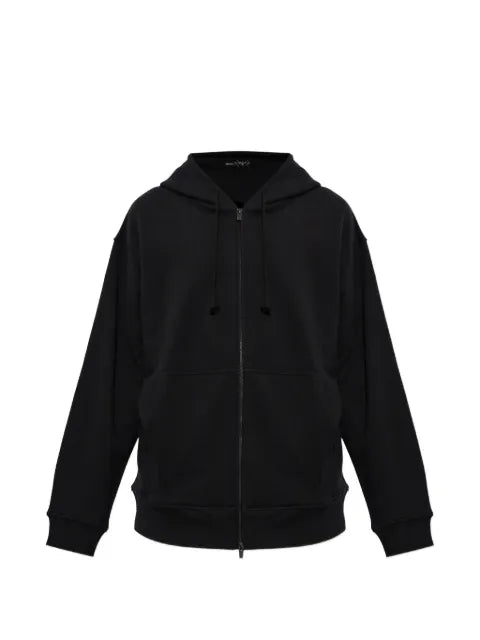 Yohji Yamamoto logo-embroidered zip-up hoodie