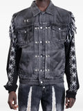 THUG CLUB TC Angels fringe-trim denim jacket