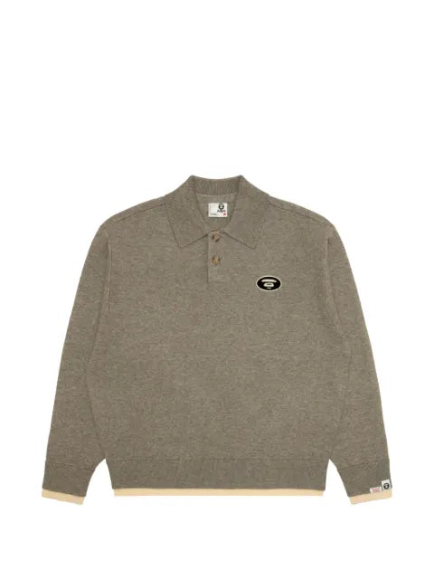 AAPE BY *A BATHING APE® logo-patch polo-collar sweater