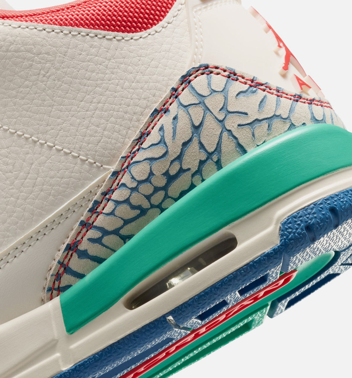 Air Jordan 3 Retro Play Your Way Youth Sneakers - Chalk/Track Red/True Blue/Kinetic Green