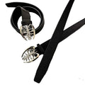 Skeleton Spine Leather Belt Sculpted Metal Buckle Avant Garde Waist