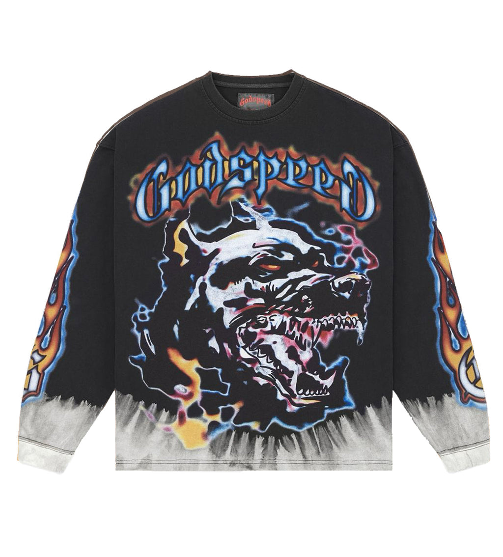 Godspeed Off The Leash L/S Tee Washed Black