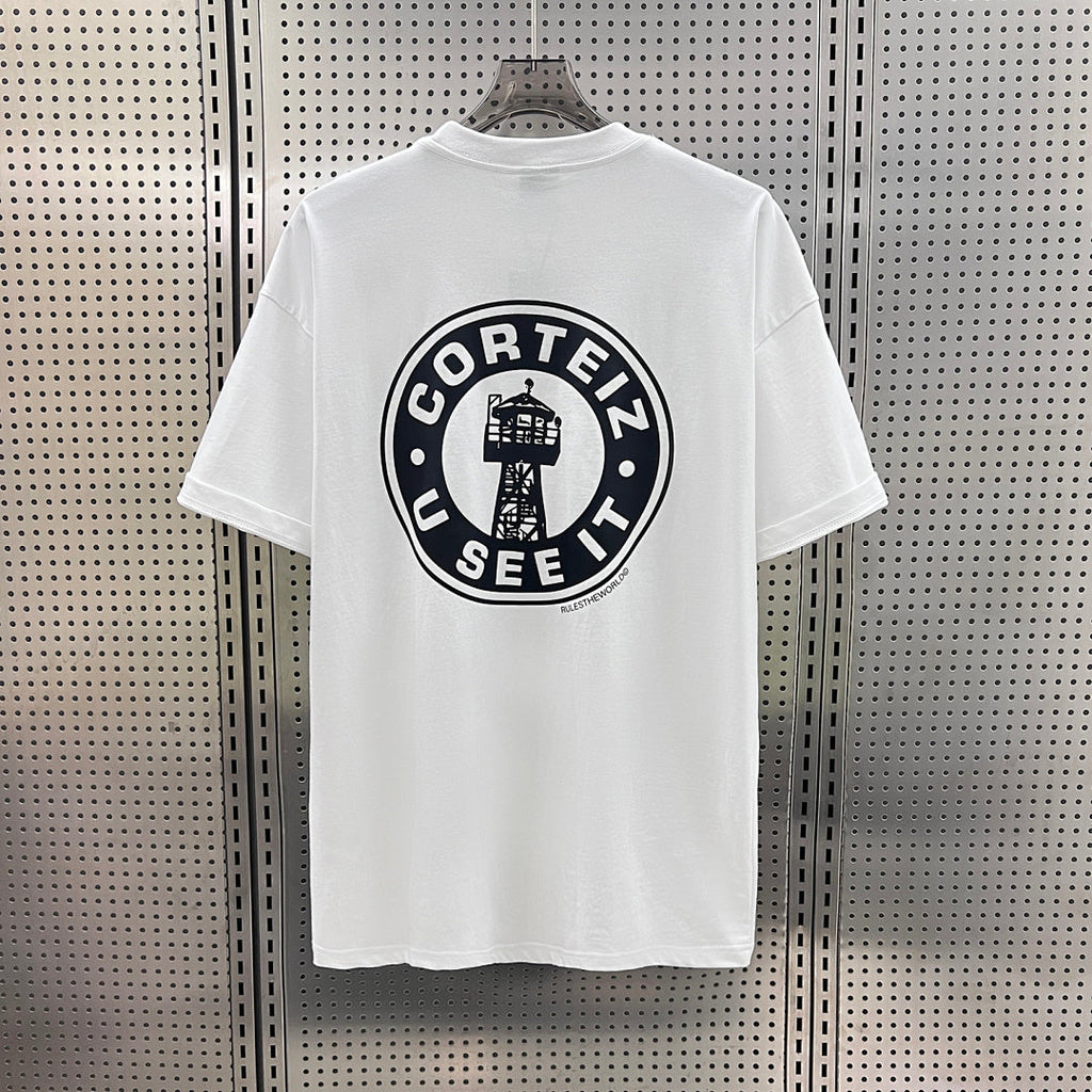 Corteiz U See It Tower Badge Oversized Tee – White