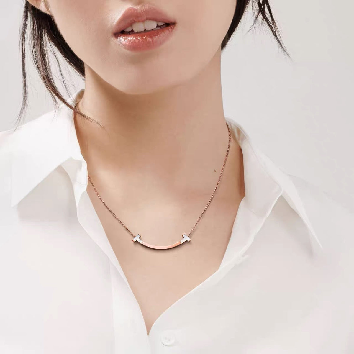 Tiffany Style Smile 18K Gold-Plated Necklace