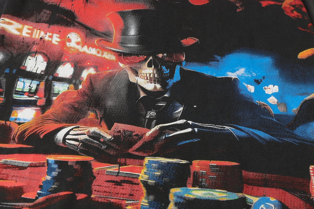 Godspeed Washed Black Casino Skull Long-Sleeve T-Shirt