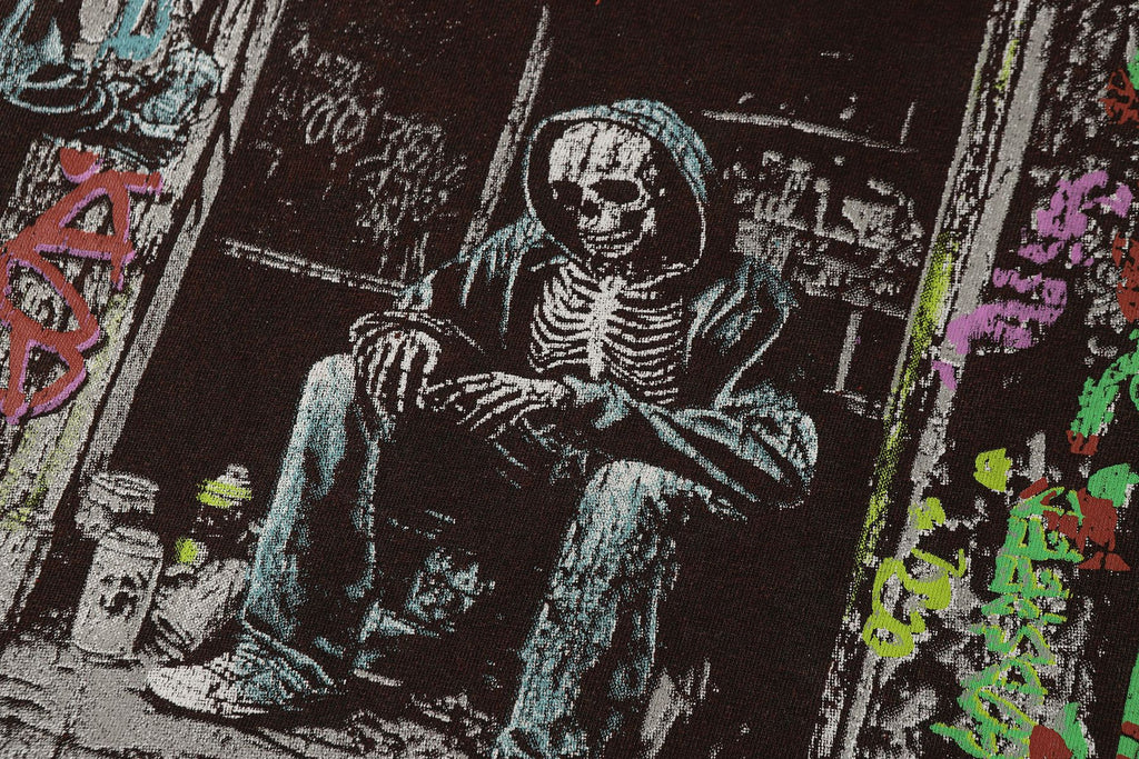 Godspeed Washed Red Skeleton Graphic T-Shirt