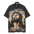 SAINT Jesus Graphic Washed Black T-Shirt