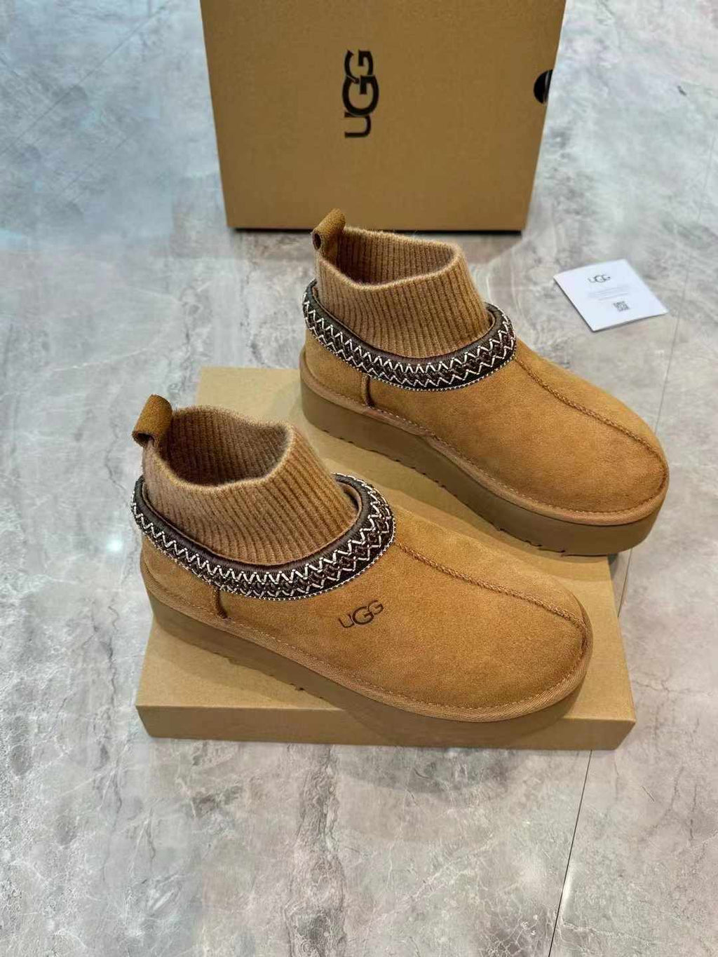 Ethnic Style Snow Boots with Wool Sock Cuff — New Arrival | In Stock