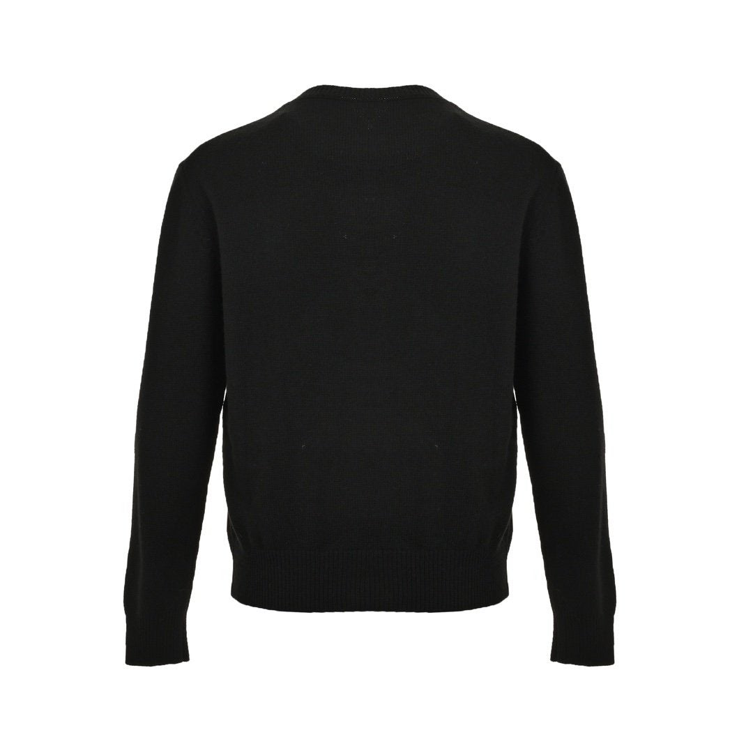 Loewe Anagram Logo Embroidered Wool Sweater In Black
