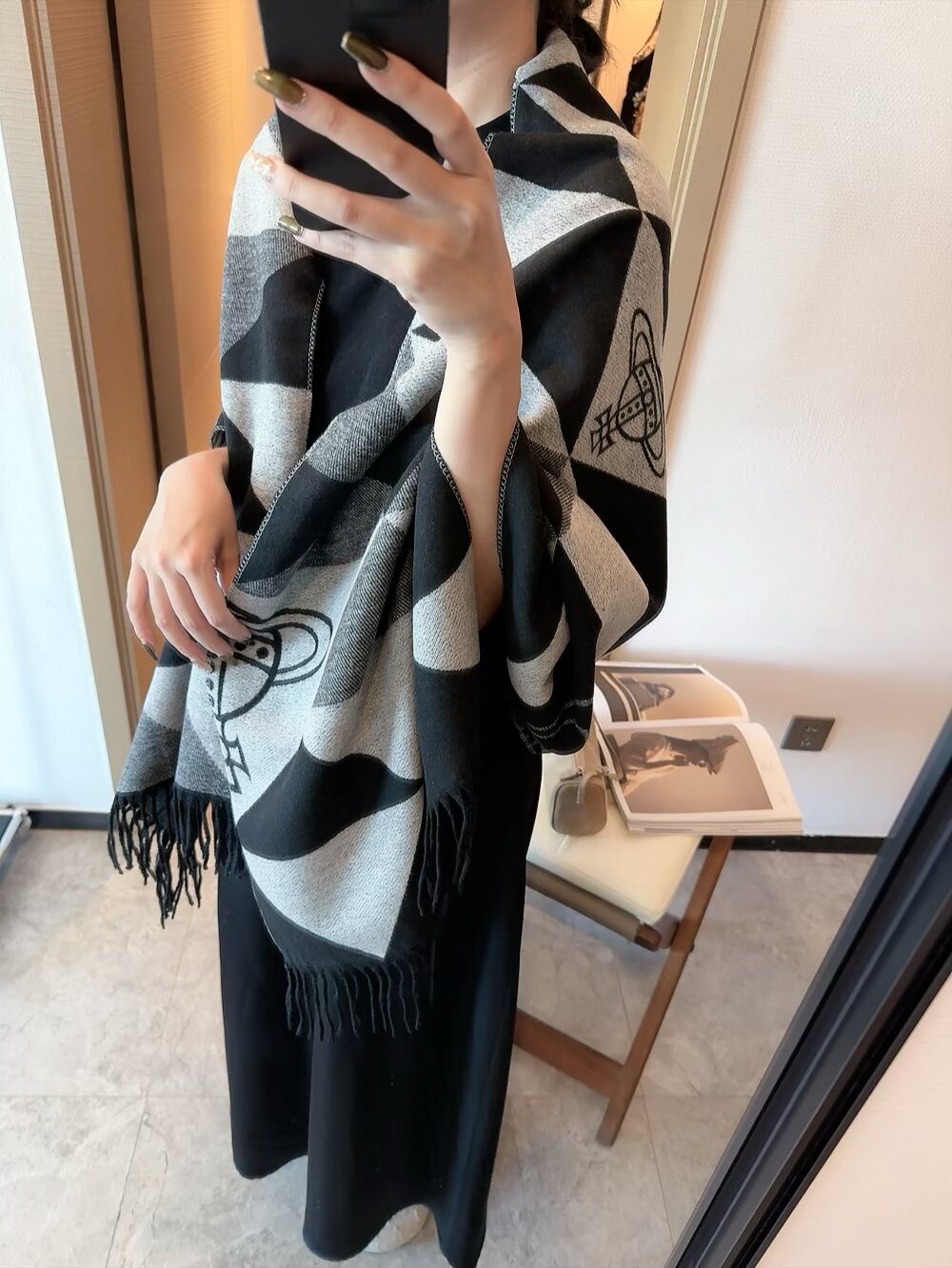 Vivienne Westwood Blush Pink Geometric Scarf