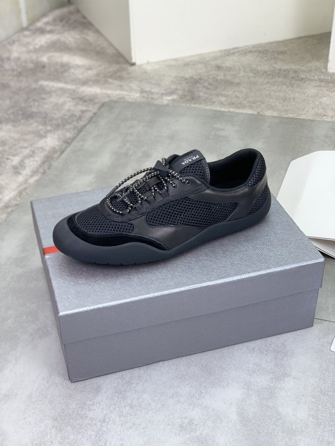 Prada Paneled Low-Top Sneakers
