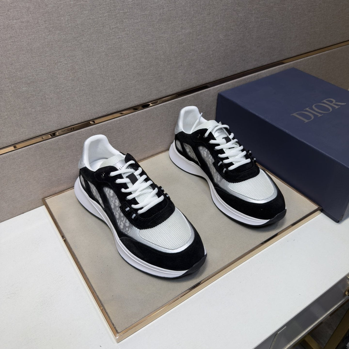 Dior Men's Paneled Low-Top Sneakers