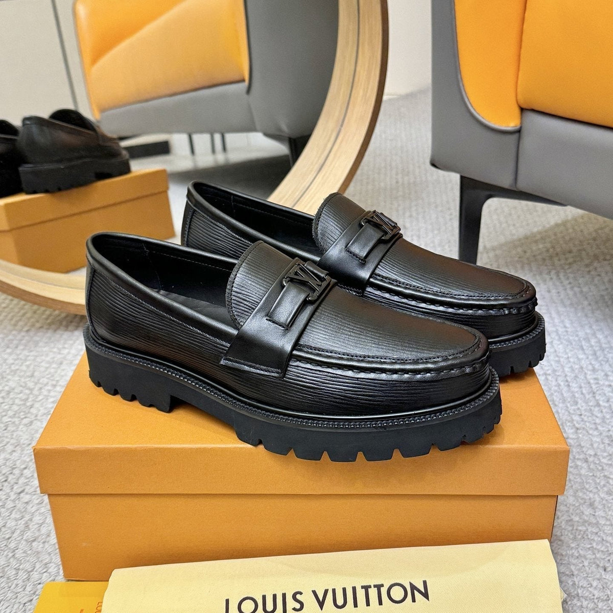 Louis Vuitton Men's Textured Lug Sole Loafers