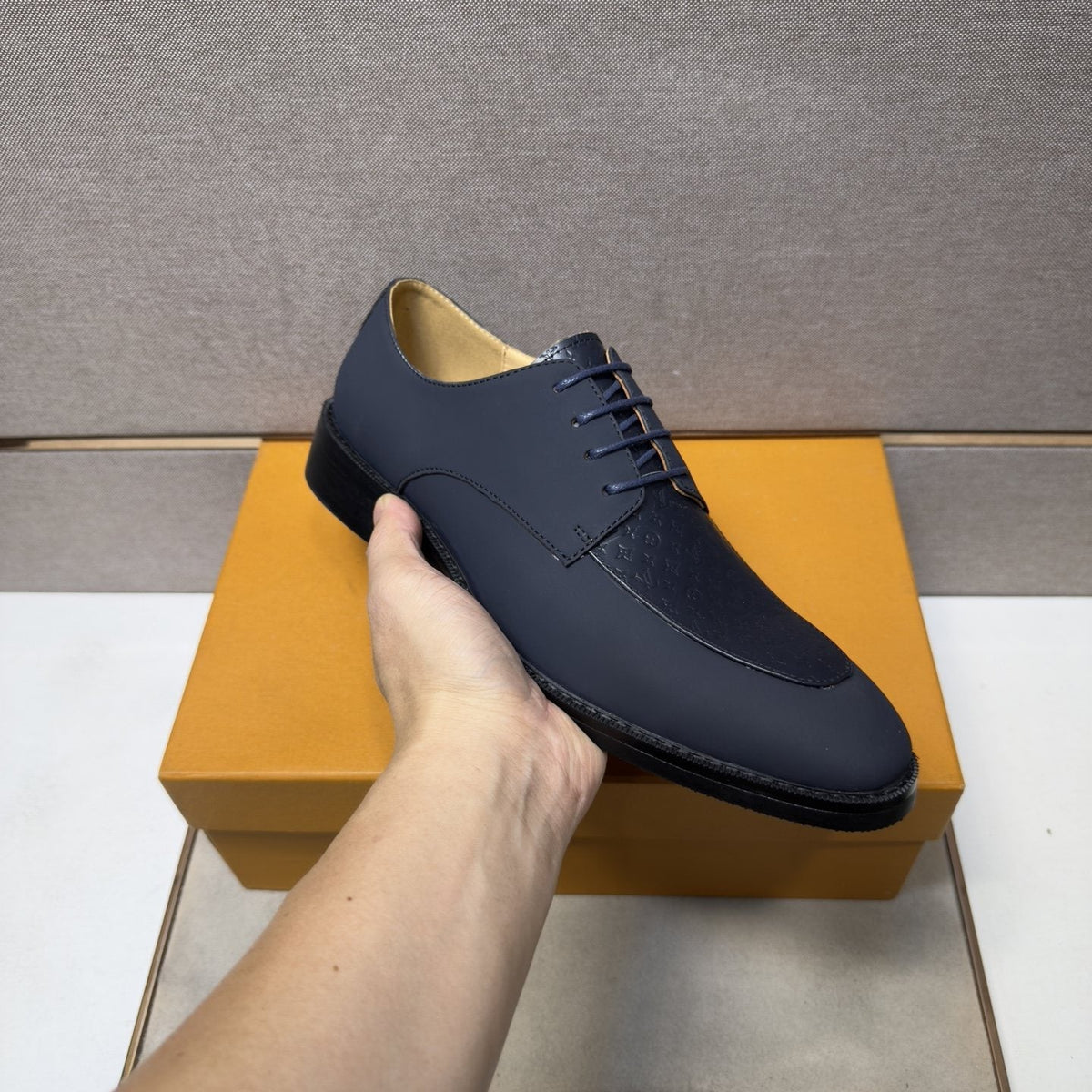 Louis Vuitton Textured Vamp Lace-Up Dress Shoes