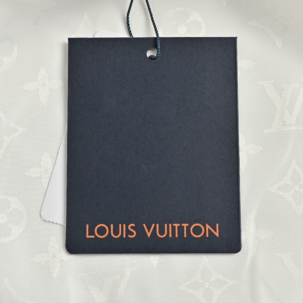 Louis Vuitton LV Monogram Jacquard Fleece Stand Collar Jacket Cream